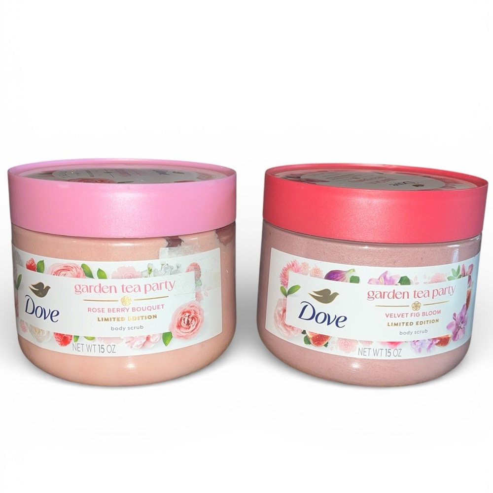 Set of 2 Dove Garden Tea Party Body Scrubs- Limited Edition